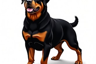 create custom animal dog cat pet cartoon character portrait illustration vector
