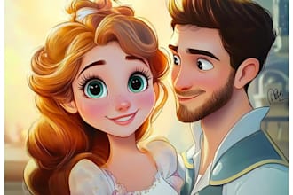 draw cute disney cartoon portrait