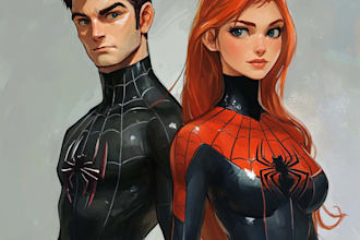 caret your original superhero character comic art