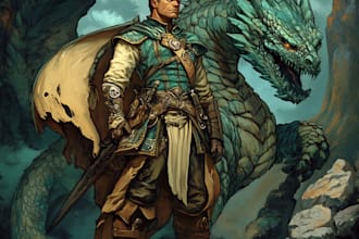 design realistic fantasy dnd character illustration