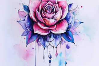 custom a watercolor tattoo design