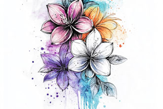design custom tattoo in watercolor style