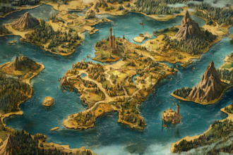 draw a custom map for fantasy, scifi, book or boardgame