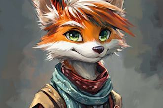 draw furry art or fursona, original furry character art