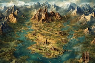 map illustration map design 3d isometric fantasy