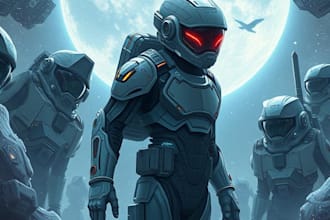do unique sci fi character and sci fi art