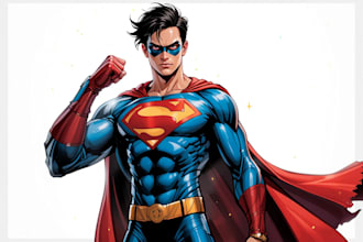 draw your superhero comic character art or comic book art
