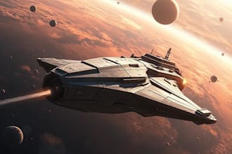 design spaceship, sci fi illustration and sci fi art