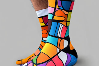draw a creative socks unique sock design for you