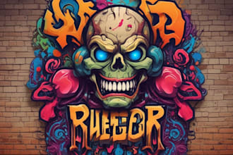 do custom hand drawn graffiti logo and illustration designs
