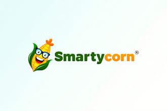 design awesome smarty corn mascot logo  in 24 hours