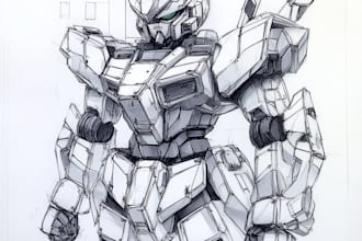 draw gundam, transformer, robot, armor, and mecha, concept
