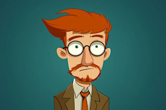 draw a vector 2d character, cartoon character