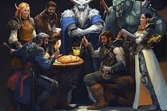 design dnd art, fantasy character for dnd party, game character