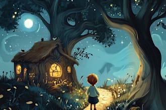 create african american children story book illustration, children book cover