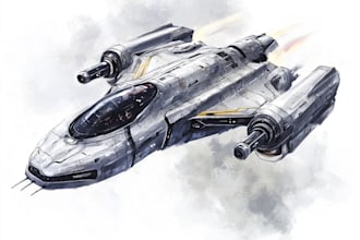 create an spaceship, sci fi illustration and sci fi art
