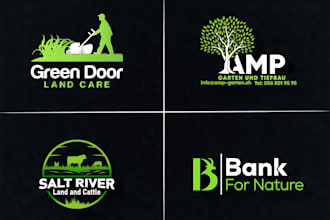 design unique irrigation, mower and landscape logo