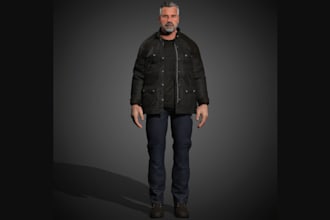 design3d game fantacy character,male low poly model,stylized,rig to pose,animate