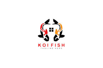 create a professional koi fish logo for your business