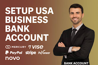 setup usa business bank account mercury wise paypal stripe payoneer novo bank