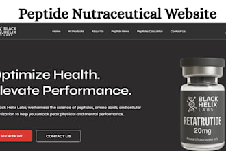 design peptides website compliant peptide store nutraceutical biotech website