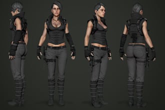 realistic fantasy character, 3d texture, game character, idle animation, ue5 ri