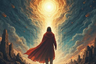 create an unique fantasy book cover art illustration