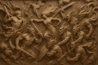 high detailed 3d bas relief engrave wood carving 3d bas relief model 3d printing