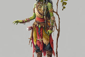 dosing a cute fantasy character art for you