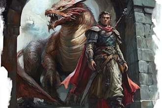 make a dragons and dnd character illustration