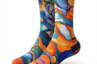 draw a custom and unique socks design art for you