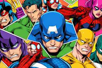 draw comic superhero pop art portrait for you