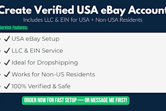 create a verified ebay USA account with ebay llc for both USA and non residents