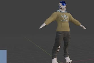create custom 3d model VR character vrc avatar furry nsfw fursona in unity