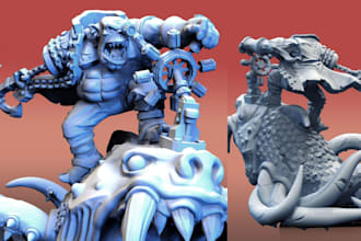 sculpt 3d board game mini character, custom dnd mini creature for 3d printing