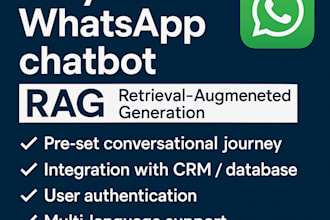 create a custom ai whatsapp chatbot for ecommerce, CRM, and lead generation