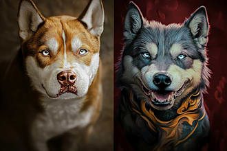 draw your cat, dog or any pet into disney cartoon portrait