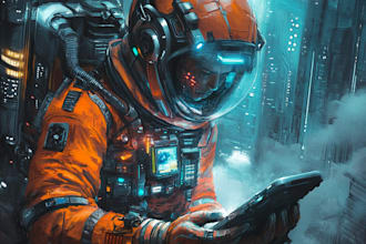 make a sci fi character illustration or sci fi character