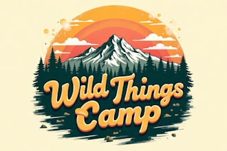 design outstanding wild think camp mascot logo only 12 hours