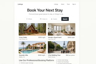 create a professional booking website for your airbnb vacation rental or hotel