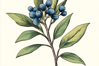 draw botanical illustrations of flowers, plants, line art