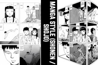 draw your story in authentic japanese manga style with shonen or shojo flavour