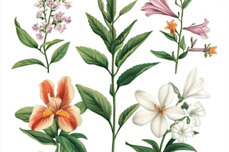 create a beautiful vintage botanical illustration poster