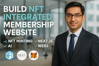 develop web3 crypto blockchain website nft membership nextjs 3d crypto website