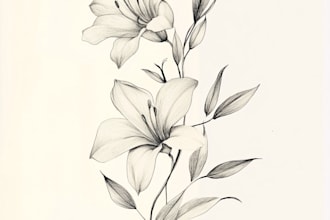 draw botanical illustrations of flowers, plants and fruits