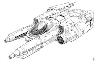 design spaceship, sci fi illustration and sci fi art