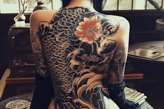 draw a japanese or oriental tattoo design for you