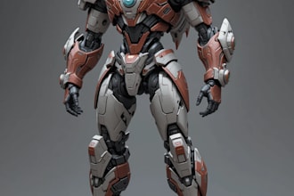 draw mecha robot armor character concept art