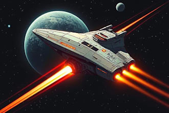 design spaceship, sci fi illustration and sci fi art