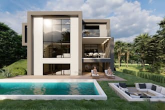 remodel morty house,outdoor, backyard,playground design,real estate,villa render